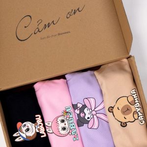 Áo bé gái croptop sát nách Labubu Capybara Kuromi Bomines Áo hở bụng dáng ôm body cho bé 10-36kg ASNNHIEUHINH