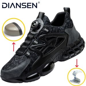 50 Big Size Safety Shoes Indestructible Sneakers Puncture-Proof Security Boots Protective Men Rotary Buckle Work Shoes