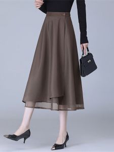 ฤดูร้อน 2024 ทันสมัย สวมใส่สองด้าน ทรงเอ มินิ กระโปรง สูง เอว ตาข่ายผ้ากอซ เรียบหรู ดีไซน์ ผู้หญิง ชุดทํางาน โพลีเอสเตอร์ 100%