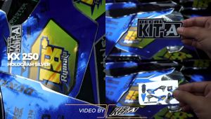 Stiker KX 250 2017 decal setiker KX 250 2017 stiker motor MOTIF BIRU HITAM D-T4-016