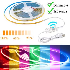 3 Modes Dimmable 5V USB COB Light Strip Motion Sensor Induction Night Light for Bathroom Bedroom Bed TV Lighting Decoration