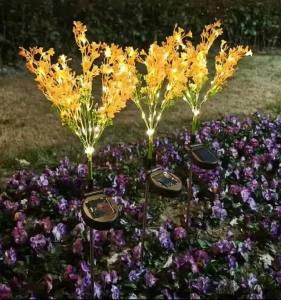 1PC 7-Head Solar Rapeseed Flower Ground Plug-in Light Outdoor Lawn Light Suitable For Garden Courtyard Balcony Decoration