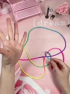 Meade | 10Pcs Rainbow Color Cradle String Finger Games Classic Rope Thread Toy Ropes Hand String Puzzle Game Create Toy Supplies