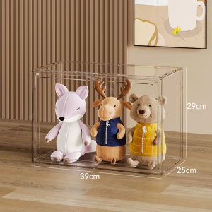 Disney Doll Storage Box Transparent Display Case Cotton Doll Storage Household Plush Toy Box Clear Showcase for Bedroom