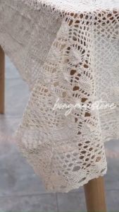 [100*150] Khăn trải bàn vải ren đục lỗ phong cách vintage cổ điển [T052]