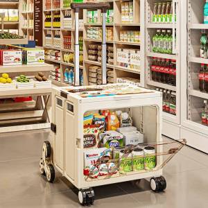 LIWAN | Collapsible Large Capacity Utility Cart Portable for Grocery Shopping and Camping with Wheels