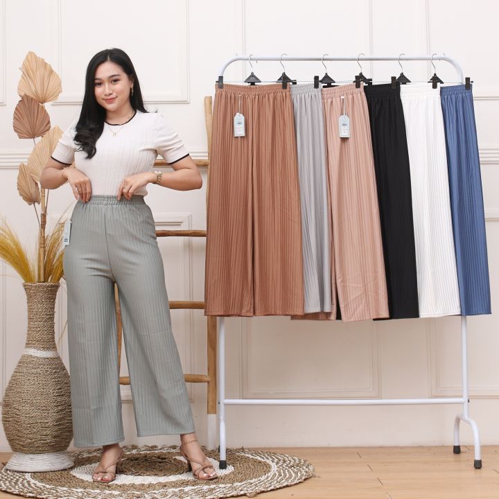 Kulot Knit Premium Tebal/Celana Kulot Wanita Ootd Remaja/Knit Pants Premium