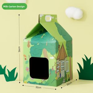 hipidog | Cartoon Cat House Scratching Post Cardboard Box Cat Shelter Safe House Integrated Wear Resistant No Shedding All Seasons Universal