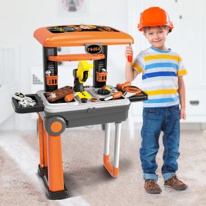 Little Engineer 2-in-1 Trolley Workbench Deluxe Tool Set for Kids