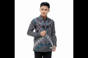 Batik Couple Pasangan Muda Keluarga Abu Seragam Kondangan Modern Ayah Anak Laki Istri Dimensi Abu