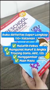 Kidu Academy Preschool Workbook Age 2-4 110 Halaman Buku Aktivitas Prasekolah Anak Tracing Menulis Huruf Angka Kidu Toys