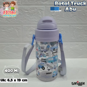 Botol Minum Motif Mobil Abu / Botol Minum Anak Sedotan Tali Panjang Motif Mobil