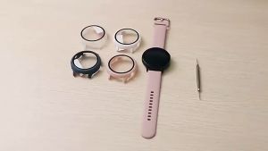 เคสสำหรับ Samsung Galaxy Watch Active 2 / Galaxy Watch 4 40Mm/44Mm เคสสมาร์ทวอท์ชแบบเต็มบั๊มเปอร์พร้อมตัวป้องกันหน้าจอกระจกเทมเปอร์ฝาครอบป้องกัน 40Mm/44Mm