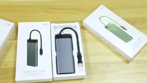 Bộ Chuyển Đổi USB-C Sang HDMI 4K 30Hz Với Sạc PD Dock Type-C Tương Thích Cho Máy Tính Xách Tay MacBook Air/Pro Chất Liệu Nhôm Hub 6 Cổng