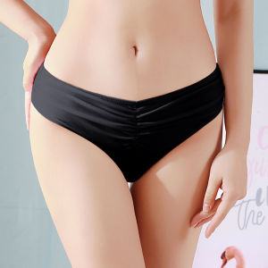 กางเกงว่ายน้ำผู้หญิงกางเกงว่ายน้ำบิกินี่ขายแยกชิ้นกางเกงน้ำพุร้อนใส่แล้วดูผอมปิดหน้าท้องสีดำกันโป๊สำหรับผู้หญิง