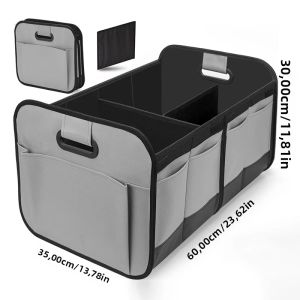 SEAMETAL | SEAMETAL 63L Hộp Đựng Đồ Cốp Xe Ô Tô Dung Tích Lớn Có Thể Gập Lại Chống Thấm Nước Bằng Vải Oxford Hộp Lưu Trữ Đa Năng Cho Tất Cả Các Mẫu Xe - Đen/Xám