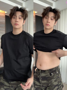 เสื้อยืดแขนสั้นคอตตอนสีดำ สไตล์อเมริกัน ทรงหลวม ทรงหลวม สำหรับผู้ชาย ฤดูร้อน ใส่สบาย ลำลอง สีสันสดใส