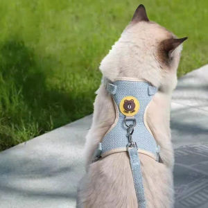 Bear-Patterned Cat Leash Anti-Escape Rope Specifically for Walking Cats Pet Vest-Style Harness Cat Leash for Kittens