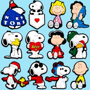 New Arrival Snoopy Hole Shoes Accessories DIY Sandal Slippers Cartoon Shoe Ornament Decorative Soft Rubber Shoe Buckle Men and Women Kids