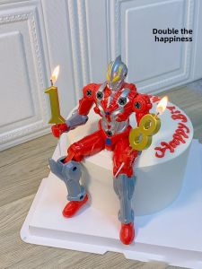 Superhero Birthday Cake Decoration Plugin Transforming Display Piece Boys Dessert Table Decoration Accessories Trendy Festive Supplies