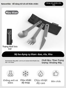 NatureHike | Bộ Dụng Cụ Ăn Titanium Di Động Dành Cho Đi Dã Ngoại
