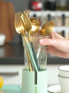 Light Luxury Draining Utensils Holder Tableware Chopsticks Spoon Fork Rack Bekas Simpan Kutleri 沥水餐具收纳盒