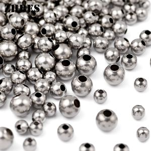 ลูกปัดสเปเซอร์สแตนเลสสีทอง ทรงกลม ขนาด 3/4/5/6/8 มม. สำหรับทำเครื่องประดับ สร้อยข้อมือ DIY