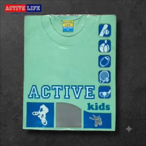 Active Life Kids Plain Mint Green Color Round Neck Basic Wear T-Shirt for Boys and Girls