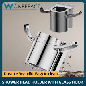 Premium Shower Rod Hook Adjustable Bathroom Pole Holder with Glasses Hanger No Drilling Tube Organizer for 23-25mm Rak Bilik Mandi
