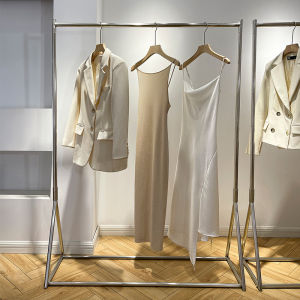 Stainless Steel Luxury Style Clothing Rack for Retail Display Easy Installation Removable Wardrobe for Womens Apparel