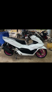 เบาะปาด รวมรุ่น PCX150 / PCX160 ปี 2014 - 2025 ทุกรุ่นปี ทรงกลาง ปาดสองตอน หัว-ข้าง ลายดิออร์ Dior เบาะรถมอเตอร์ไซค์ คุณภาพดี ราคาประหยัด