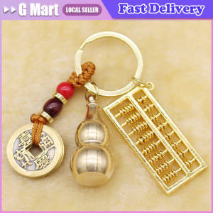 Copper Key Fob Keychains Mens Toy Creative Beads Rotate Silver Lucky Key Ring Double-Sided Car Key Pendant Bag Charm Accessories