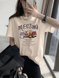 Áo Thun Cotton Tay Ngắn Dài Vai Màu Đào Cho Nữ Mùa Xuân 2024 Dáng Rộng Thoải Mái Chất Liệu Cotton 95% Áo Lót Cơ Bản