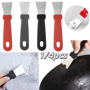 1/4pcs Multifunctional Cleaning Scraper Stainless Steel Kitchen Oil Fume Shovel Clean Up Refrigerator Defrosting Pot Bottom Tool
