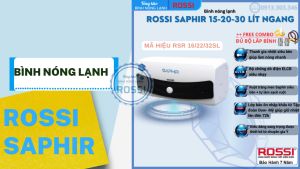 Bình nóng lạnh gián tiếp Rossi Saphir ngang RSR22SL (20 Lít) -Bảo hành 7 năm chính hãng Tân Á Đại Thành