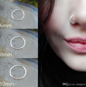 S925 Sterling Silver Piercing Nose Ring Allergy Free Simple Ear Hoop Lip Stud Fashionable Jewelry for Women Fresh Design