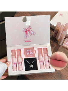 Bộ 6 Son Môi Matte Velvet Nude Dưỡng Ẩm Son Bóng Phấn Má Hồng Vòng Cổ Quà Tặng - Bộ Sưu Tập Trang Điểm Môi