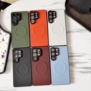 Carbon Fiber Texture for Magsafe Magnetic Case for Samsung Galaxy S26 S25 S24 S23 S22 S21 Ultra Plus S24FE S25Edge S26+ Cover