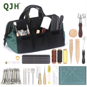 12-inch Leather Craft  Tool Storage BagOxford Fabric Tool Bag Leather Tool Portable Tote Bag Leather Punch Hammer Carving Tool