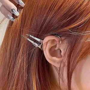 Elegant Ear Bone Clip Short Hair Teasing Tool No Piercing Required One Piece Fairy Ear Hair Clip for Women Fashionable Jewelry