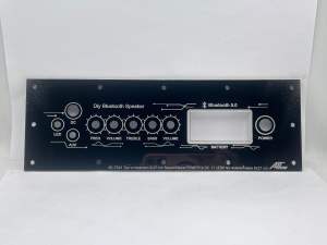 เพลทลำโพงบูลทูธ งานไฟ หนา 3 มิล ZK-TB21 ไม่ย้ายช่องเพลท 5*23cm วัตแบตดิจิตอล Power 12mm /DC 11mm/Led 6 mm ขนาดทั้งหมด 9 × 27cm