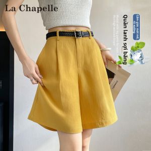 La Chapelle | Quần Short A-Line Cao Cấp Giảm Béo Dưới Gối Cao Waist Linen Tencel