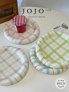 JOJOS L PD Pretty High-End Feeling Dining Plate Cake Dessert Plate Afternoon Tea Western Dinner Plate Ceramic round Dish