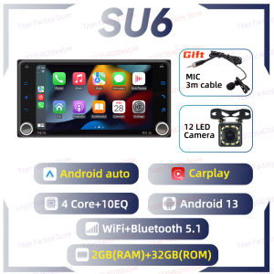 7" Screen Android 2 Din Car Radio for Toyota IST 2002-2006 - Support Wireless Carplay Android Auto Multimedia Head Unit Stereo