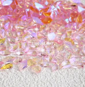 Nail Ornament Internet Hot Love of Cherries Pink Flat-Bottomed Fancy Shape Rhinestone Mixed Super Flash Sweet Nail Ornament