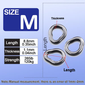 9KM 25-50Pcs Chrome Stainless Steel Solid Split Rings Fishing Lures Connectors for Saltwater Terminal Tackle
