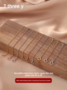 TFY | Silver 925 18k Gold Plated Extender Chain with Lobster Clasp and Pearl Adjustment