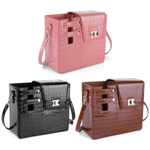 【New Arrival】 Women Casual Shoulder Bag with Storage Pocket Bottle Carrier Sling Bag Stone Pattern Versatile Crossbody Bag Camping Bag