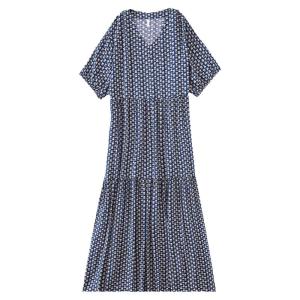 Korean Style Extended Size Cotton Silk Sleep Dress Womens Short Sleeve plus Size Sleepwear Summer Artificial Cotton Loose Comfortable Home Clothes