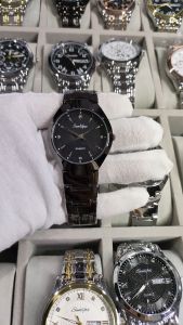 SUNLIFEX Jam Tangan Pria Anti Air Original Keren Fashion Quartz Bisnis Tali Stainless Steel Jam Tangan Cowok Free Box